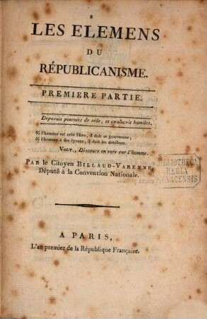 Les Elemens du Republicanisme
