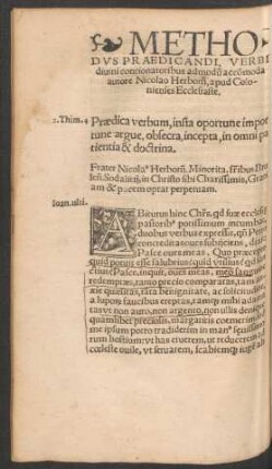 Methodus Praedicandi Verbi divini ...