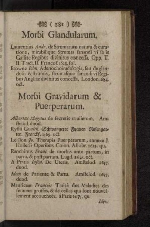 Morbi Gravidarum & Puerperarum.