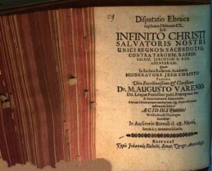 Disp. ebraica, explicans Ps. 110. de infinito Christi S. N. U. regno et sacerdotio ...