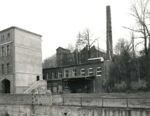 Mittweida, Burgstädter Straße 54. Fabrikgebäude. Straßenansicht mit Produktionsgebäude (1870)