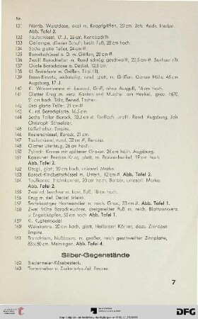 Silber-Gegenstände (Nr. 162-176)