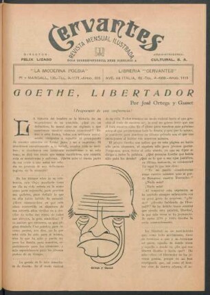 Goethe, libertador. : (Fragmentos de una conferencia)