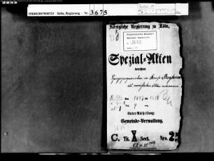 Die Organisation der jüdischen Synagogengemeinden des Kreises Bergheim nach dem Gesetz vom 23. Juli 1847