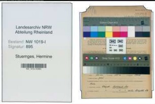 Entnazifizierung Hermine Stuemges , geb. 02.07.1901 ()