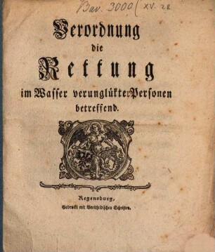 Verordnung die Rettung im Wasser verunglückter Personen betr.