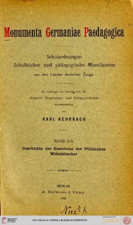 Geschichte der Erziehung der Pfälzischen Wittelsbacher : Urkunden nebst geschichtlichem Überblick und Register