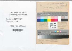 Entnazifizierung Karl Wilhelm Klos , geb. 23.01.1907 (Schmiedemeister)