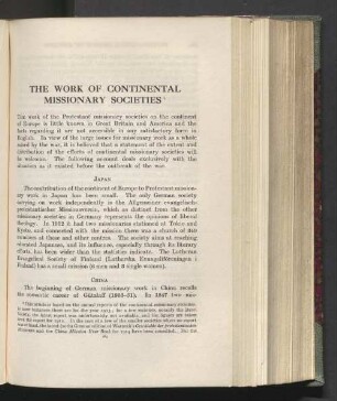 The work of continental missionary societies