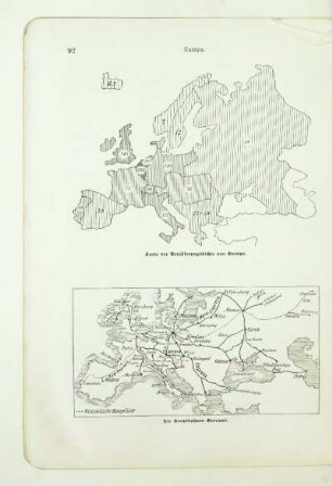 Karte der Bevölkerungsdichte von Europa
