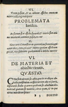 VI. De Materia Et obiectis virtutis.