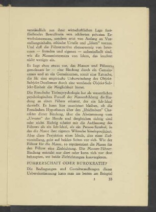 Führerschaft oder Bürokratie?