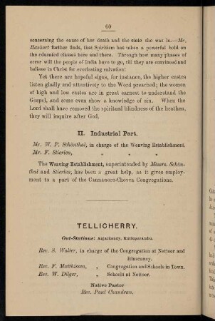 60-64, Tellicherry (with out-stations Anjarkandy, Kuttuparambu)