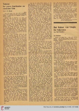 Der Kaiser von Utopia, [2] : Ein Volksroman