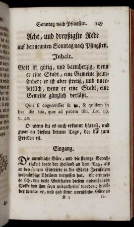 Acht, und dreyßigste Rede auf den neunten Sonntag nach Pfingsten.