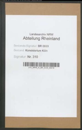 Bauwesen der Kirchen und Schulen. Generalia