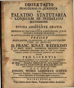 Diss. ... de palatino-statutaria coniugum ab intestato successione