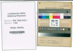 Entnazifizierung Martha Weber , geb. 03.10.1896 (Studienraetin)