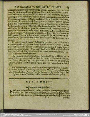 Cap. LXXIII. Testimoniorum publicatio