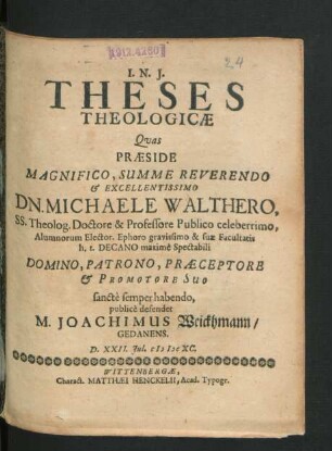 Theses Theologicae