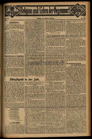 Dritte Ausgabe vom Sonntag, den 24. Mai 1931.