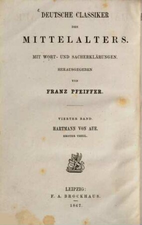 Hartmann von Aue, 1. Êrec der Wunderære
