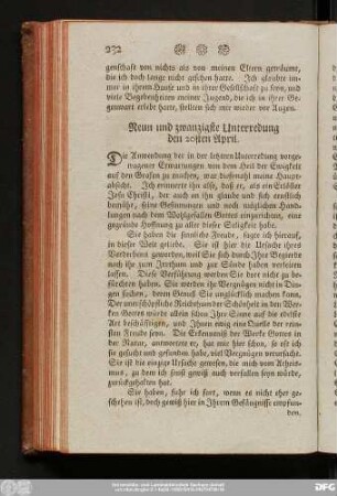 Neun und zwanzigste Unterredung, den 20sten April.