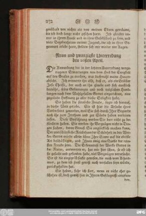 Neun und zwanzigste Unterredung, den 20sten April.