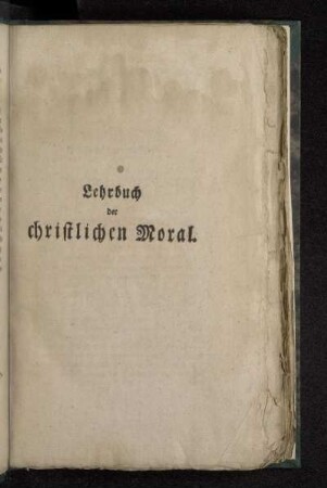 Lehrbuch der christlichen Moral.