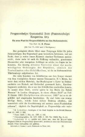 Proganochelys Quenstedtii BAUR (Psammochelys Keuperina QU.)