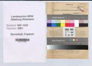 Entnazifizierung Friedrich Borrenkott , geb. 19.05.1893 (Vers.Direktor)