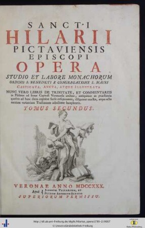 Tomus 2: Sancti Hilarii Pictaviensis Episcopi Opera