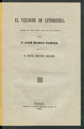 El vizconde de Letorieres : zarzuela en tres actos