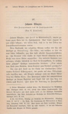 40-57 Johann Winzler : ein Franziskaner des 16. Jahrhunderts