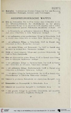 Aussereuropäische Waffen (Nr. 406-451)