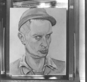 Selbstbildnis als Kriegsgefangener. Bleistift, Pinsel, Wasserfarben; 31 x 26 cm (1948; H. Rose)