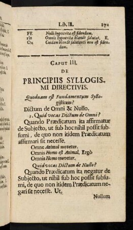 171-180, Caput III: De Principiis Syllogismi Divectivis