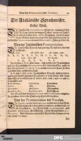 Von der Pronunciation.