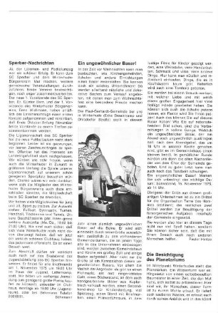 Ein ungewöhnlicher Basar!