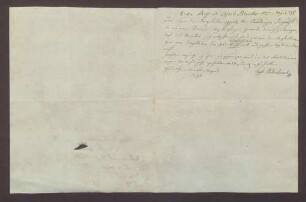 Mandat Ignaz Joseph von Beroldingens für Clemens Vinzenz von der Heyden gen. Belderbusch.