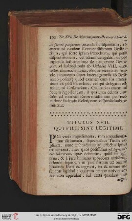 Titulus XVII: Qui filii sint legitimi