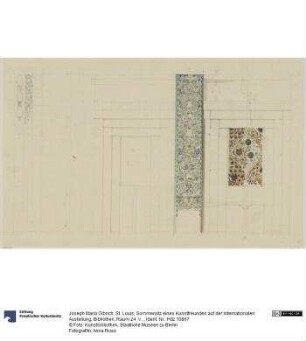 St. Louis, Sommersitz eines Kunstfreundes auf der internationalen Austellung, Bibliothek, Raum 24, Vorentwurf zur Wanddekoration