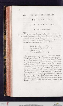 (Lettre CLI - CLX)