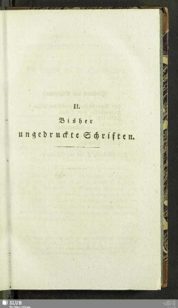 II. Bisher ungedruckte Schriften