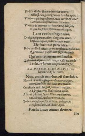 Ex Primo Libro Epistolarum Ovidii de Ponto.