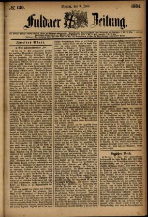Ausgabe vom Montag, den 09. Juni 1884.
