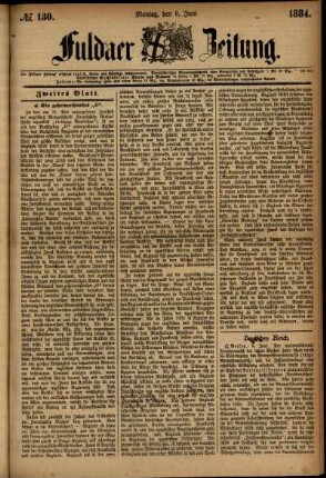 Ausgabe vom Montag, den 09. Juni 1884.
