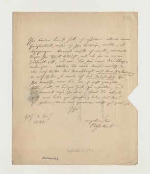 Brief von Conrad Franz Roßhirt an Joseph Heller