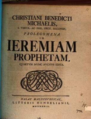 Prolegomena in Jeremiam prophetam