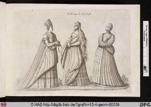 [Edelfrauen aus Nürnberg, in entsprechender Kleidung. Kostümkunde.]